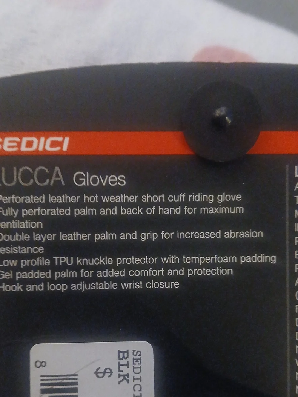 SEDICI LUCCA XL Black Motorcycle Gloves - Picture 5 of 6